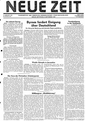 Neue Zeit Online-Archiv vom 08.09.1948