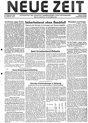 Neue Zeit Online-Archiv vom 26.10.1948