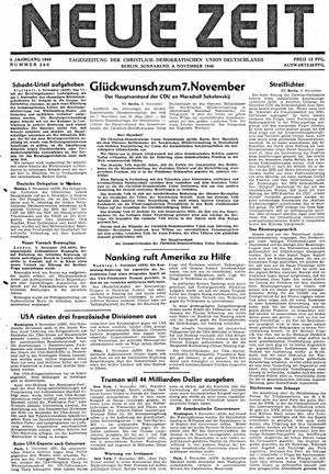Neue Zeit Online-Archiv vom 06.11.1948