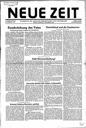 Neue Zeit Online-Archiv vom 05.12.1948