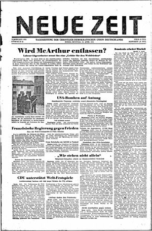 Neue Zeit Online-Archiv vom 10.04.1951