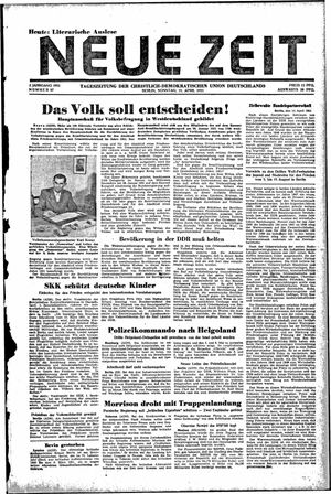 Neue Zeit Online-Archiv vom 15.04.1951