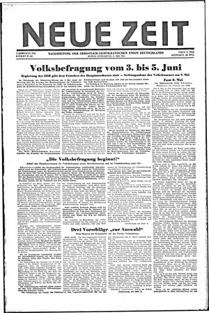 Neue Zeit Online-Archiv vom 05.05.1951