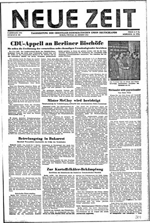 Neue Zeit Online-Archiv vom 24.08.1951