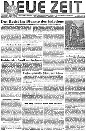 Neue Zeit Online-Archiv vom 06.09.1951