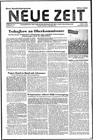Neue Zeit Online-Archiv vom 05.10.1951