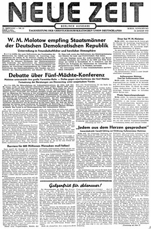 Neue Zeit Online-Archiv vom 28.01.1954