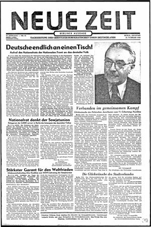 Neue Zeit Online-Archiv vom 23.02.1954