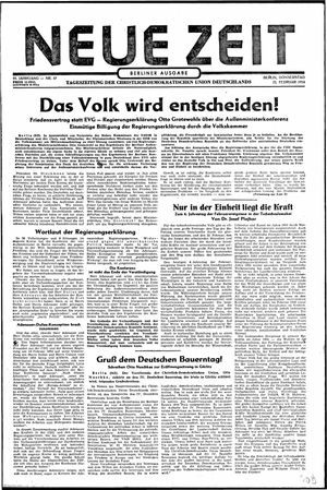 Neue Zeit Online-Archiv vom 25.02.1954