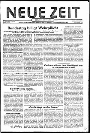 Neue Zeit Online-Archiv vom 27.02.1954