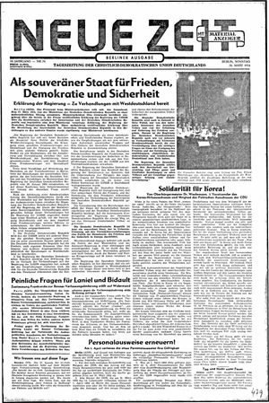 Neue Zeit Online-Archiv vom 28.03.1954