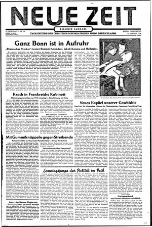 Neue Zeit Online-Archiv vom 14.08.1954