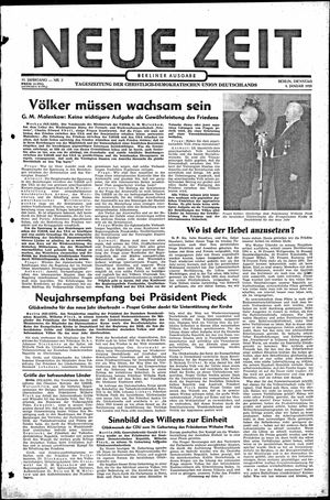 Neue Zeit Online-Archiv vom 04.01.1955
