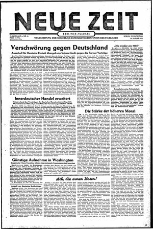 Neue Zeit Online-Archiv vom 20.01.1955