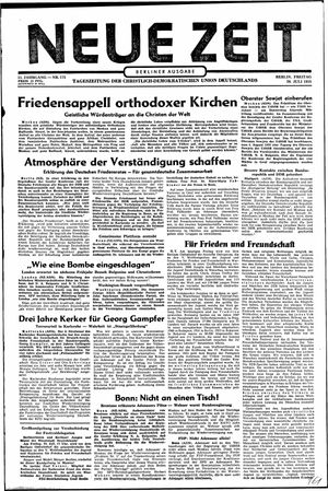 Neue Zeit Online-Archiv vom 29.07.1955