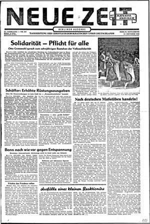 Neue Zeit Online-Archiv vom 22.10.1955