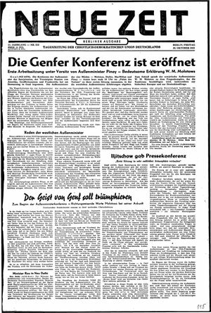 Neue Zeit Online-Archiv vom 28.10.1955