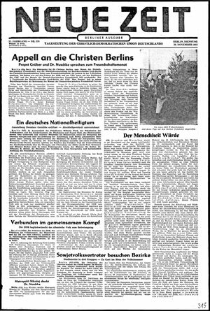 Neue Zeit Online-Archiv vom 29.11.1955
