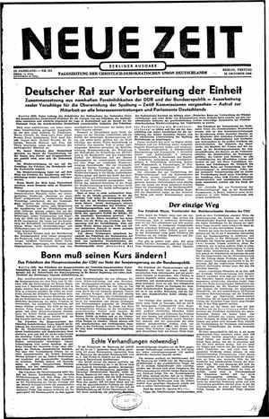 Neue Zeit Online-Archiv vom 26.10.1956