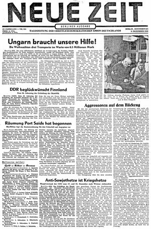 Neue Zeit Online-Archiv vom 06.12.1956