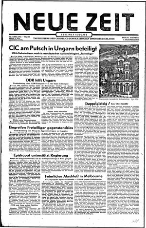 Neue Zeit Online-Archiv vom 09.12.1956