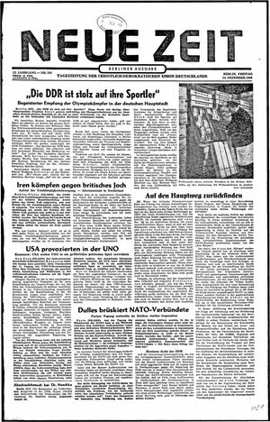 Neue Zeit Online-Archiv vom 14.12.1956