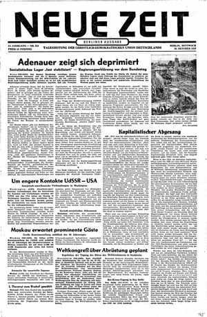 Neue Zeit Online-Archiv vom 30.10.1957