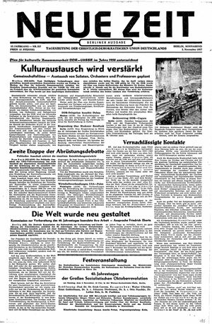 Neue Zeit Online-Archiv vom 02.11.1957