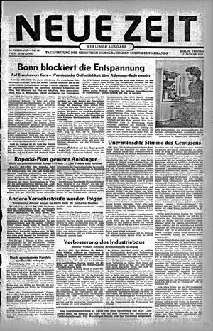 Neue Zeit Online-Archiv vom 17.01.1958