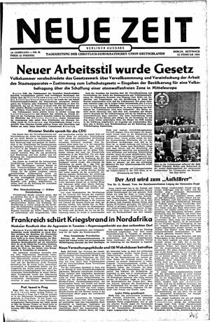 Neue Zeit Online-Archiv vom 12.02.1958