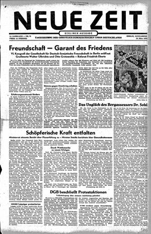 Neue Zeit Online-Archiv vom 29.03.1958