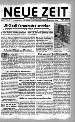 Neue Zeit Online-Archiv vom 17.09.1958