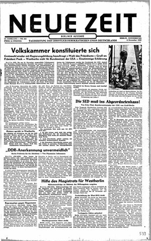 Neue Zeit Online-Archiv vom 04.12.1958
