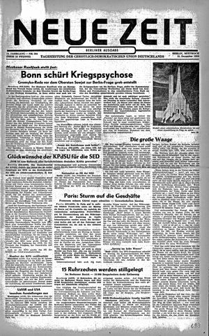 Neue Zeit Online-Archiv vom 31.12.1958