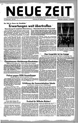 Neue Zeit Online-Archiv vom 29.10.1959