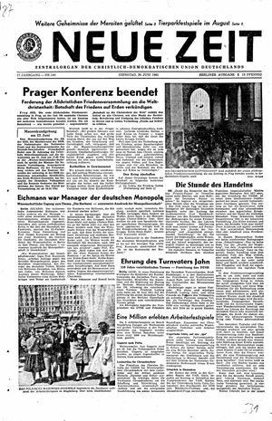 Neue Zeit Online-Archiv vom 20.06.1961