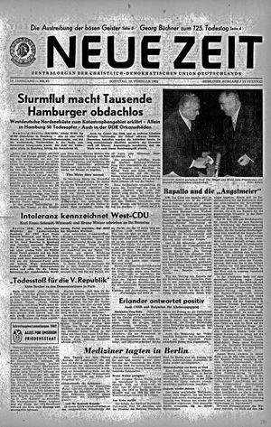 Neue Zeit Online-Archiv vom 18.02.1962