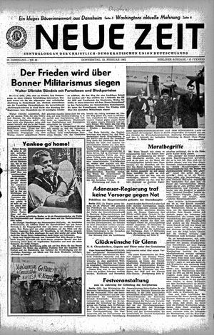 Neue Zeit Online-Archiv vom 22.02.1962