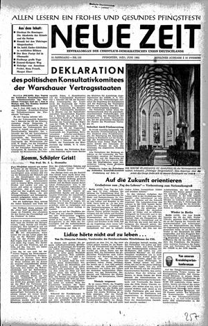 Neue Zeit Online-Archiv vom 10.06.1962