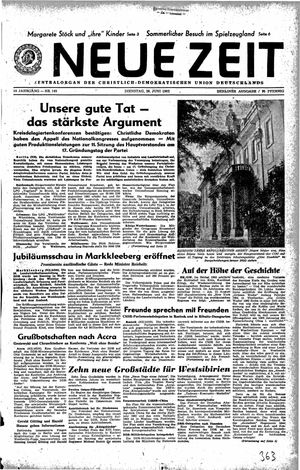 Neue Zeit Online-Archiv vom 26.06.1962