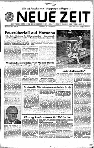 Neue Zeit Online-Archiv vom 26.08.1962