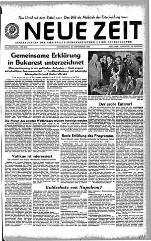 Neue Zeit Online-Archiv vom 20.09.1962