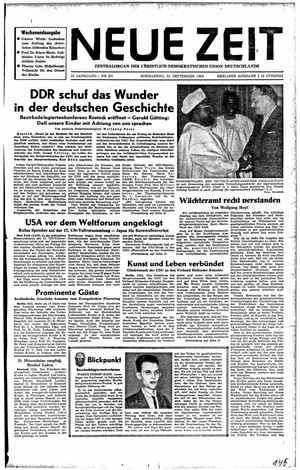 Neue Zeit Online-Archiv vom 22.09.1962