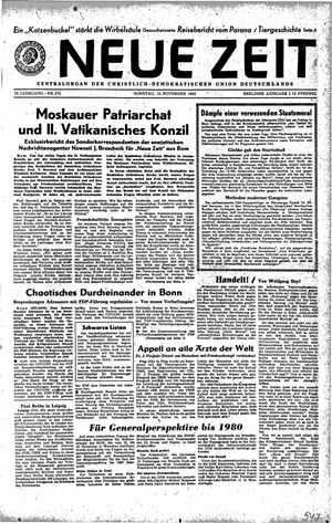 Neue Zeit Online-Archiv vom 18.11.1962