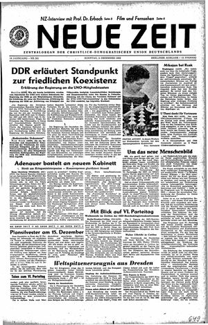 Neue Zeit Online-Archiv vom 02.12.1962