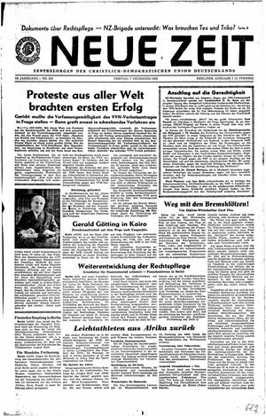 Neue Zeit Online-Archiv vom 07.12.1962
