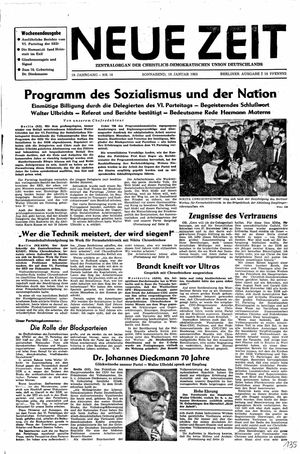 Neue Zeit Online-Archiv vom 19.01.1963