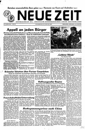 Neue Zeit Online-Archiv vom 24.01.1963