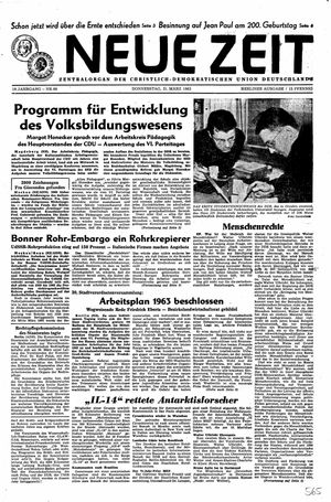 Neue Zeit Online-Archiv vom 21.03.1963