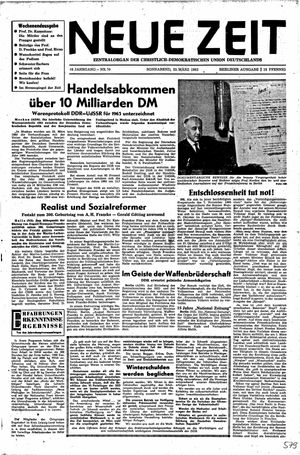 Neue Zeit Online-Archiv vom 23.03.1963